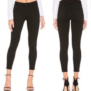 L'Agence Margot High Rise Skinny Jeans Size 25 Black Noir Wash Stretch Denim